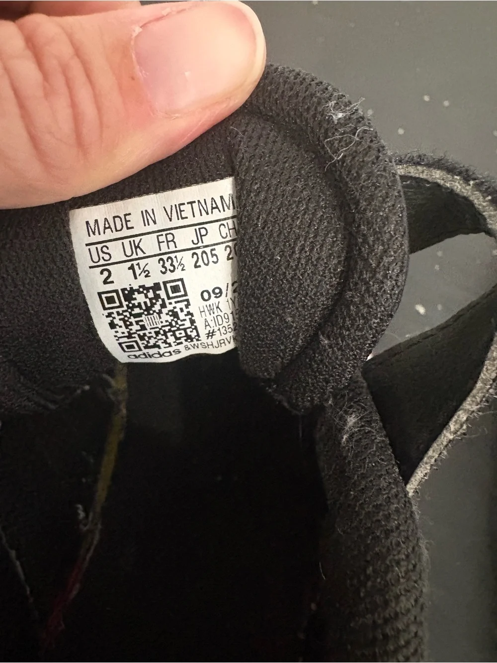 adidas Black Kids Sneakers with White Stripes and Brown Soles